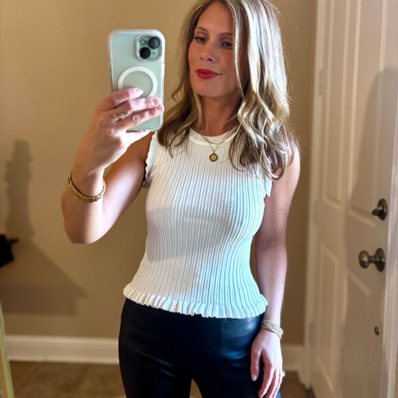 Gorgeous Ruffle Knit Ribbed Cami - Picture 2 of 6